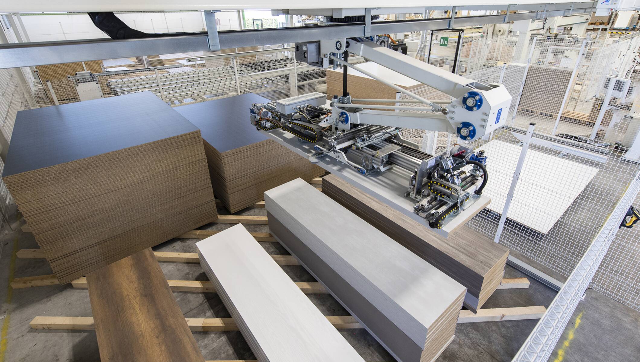 梁锯 - 柔性板上胶单元 - flexstore el + gabbiani g 2板锯机