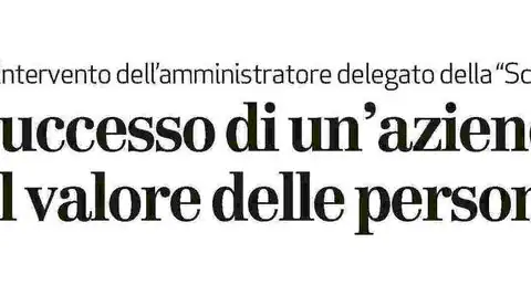 Il successo di un azienda è nel valore delle persone
